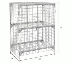 Global Industrial Wire Mesh Security Cage Locker, 36"Wx24"Dx36"H, Gray, Unassembled 54 Global Industrial Wire Mesh Security Cage Locker, 36"Wx24"Dx36"H, Gray, Unassembled -Deals Lockers Store 184083IN dim