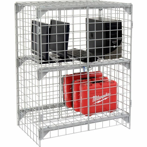 Global Industrial Wire Mesh Security Cage Locker, 36"Wx24"Dx36"H, Gray, Unassembled 3 Global Industrial Wire Mesh Security Cage Locker, 36"Wx24"Dx36"H, Gray, Unassembled
