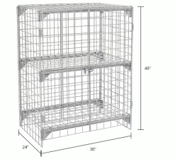 Global Industrial™ Wire Mesh Security Cage Locker, 36"Wx24"Dx48"H, Gray, Unassembled -Deals Lockers Store 184084IN dim