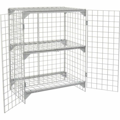 Global Industrial Wire Mesh Security Cage Locker, 36"Wx24"Dx36"H, Gray, Unassembled 6 Global Industrial Wire Mesh Security Cage Locker, 36"Wx24"Dx36"H, Gray, Unassembled - Image 4