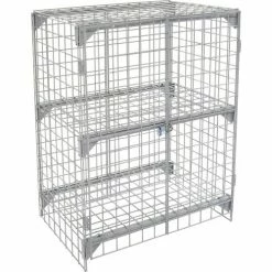 Global Industrial™ Wire Mesh Security Cage Locker, 36"Wx24"Dx48"H, Gray, Unassembled -Deals Lockers Store 184084 04 1