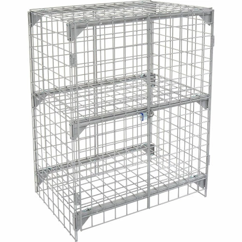 Global Industrial Wire Mesh Security Cage Locker, 36"Wx24"Dx36"H, Gray, Unassembled 7 Global Industrial Wire Mesh Security Cage Locker, 36"Wx24"Dx36"H, Gray, Unassembled - Image 5
