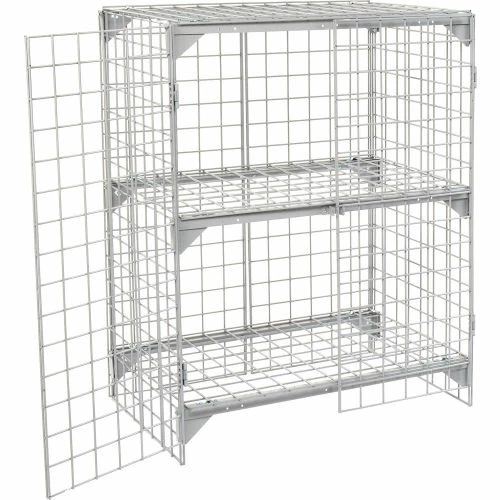 Global Industrial Wire Mesh Security Cage Locker, 36"Wx24"Dx36"H, Gray, Unassembled 9 Global Industrial Wire Mesh Security Cage Locker, 36"Wx24"Dx36"H, Gray, Unassembled - Image 7