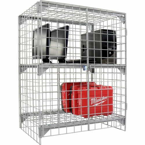 Global Industrial Wire Mesh Security Cage Locker, 36"Wx24"Dx36"H, Gray, Unassembled 11 Global Industrial Wire Mesh Security Cage Locker, 36"Wx24"Dx36"H, Gray, Unassembled - Image 9