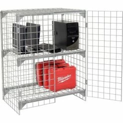 Global Industrial™ Wire Mesh Security Cage Locker, 36"Wx24"Dx48"H, Gray, Unassembled -Deals Lockers Store 184084 09 1