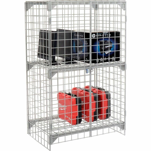 Global Industrial Wire Mesh Security Cage Locker, 36"Wx24"Dx60"H, Gray, Unassembled 3 Global Industrial Wire Mesh Security Cage Locker, 36"Wx24"Dx60"H, Gray, Unassembled