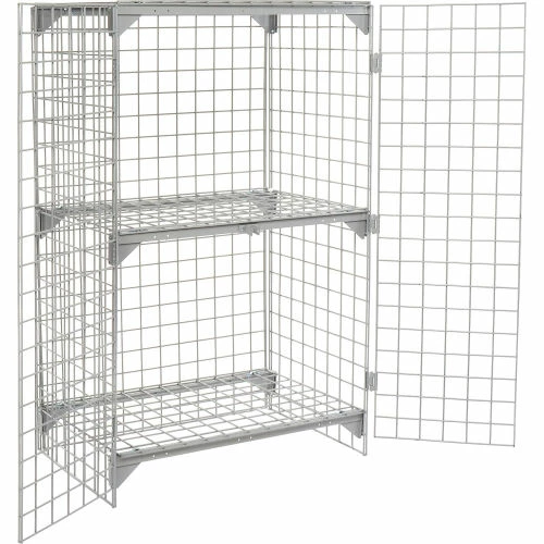 Global Industrial Wire Mesh Security Cage Locker, 36"Wx24"Dx60"H, Gray, Unassembled 6 Global Industrial Wire Mesh Security Cage Locker, 36"Wx24"Dx60"H, Gray, Unassembled - Image 4