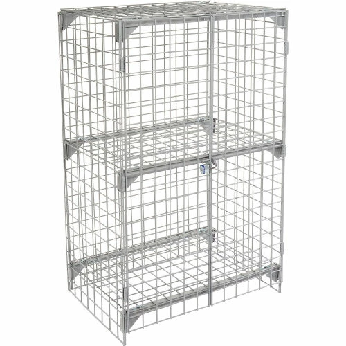 Global Industrial Wire Mesh Security Cage Locker, 36"Wx24"Dx60"H, Gray, Unassembled 7 Global Industrial Wire Mesh Security Cage Locker, 36"Wx24"Dx60"H, Gray, Unassembled - Image 5
