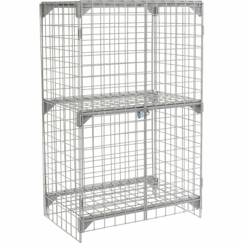 Global Industrial Wire Mesh Security Cage Locker, 36"Wx24"Dx60"H, Gray, Unassembled 8 Global Industrial Wire Mesh Security Cage Locker, 36"Wx24"Dx60"H, Gray, Unassembled - Image 6