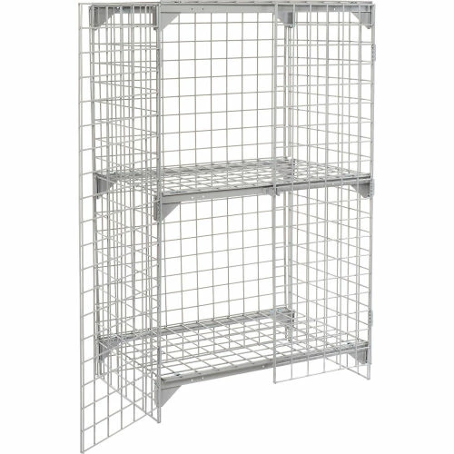 Global Industrial Wire Mesh Security Cage Locker, 36"Wx24"Dx60"H, Gray, Unassembled 9 Global Industrial Wire Mesh Security Cage Locker, 36"Wx24"Dx60"H, Gray, Unassembled - Image 7