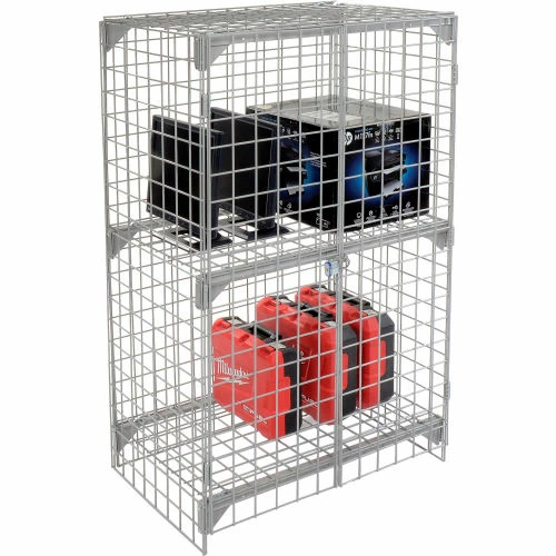 Global Industrial Wire Mesh Security Cage Locker, 36"Wx24"Dx60"H, Gray, Unassembled 11 Global Industrial Wire Mesh Security Cage Locker, 36"Wx24"Dx60"H, Gray, Unassembled - Image 9