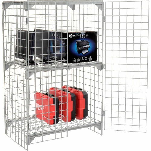 Global Industrial Wire Mesh Security Cage Locker, 36"Wx24"Dx60"H, Gray, Unassembled 12 Global Industrial Wire Mesh Security Cage Locker, 36"Wx24"Dx60"H, Gray, Unassembled - Image 10