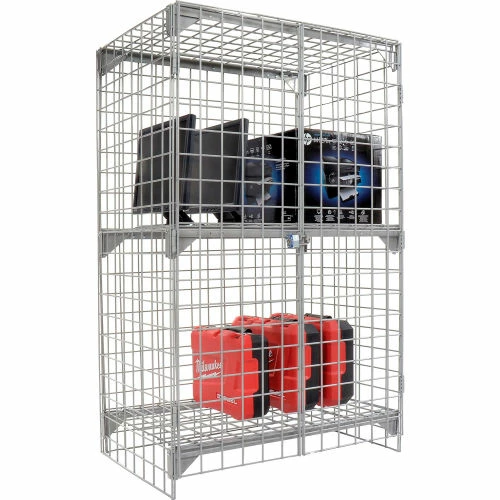 Global Industrial Wire Mesh Security Cage Locker, 36"Wx24"Dx60"H, Gray, Unassembled 14 Global Industrial Wire Mesh Security Cage Locker, 36"Wx24"Dx60"H, Gray, Unassembled - Image 12