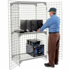 Global Industrial™ Wire Mesh Security Cage Locker, 36"Wx24"Dx72"H, Gray, Unassembled -Deals Lockers Store 184086 02