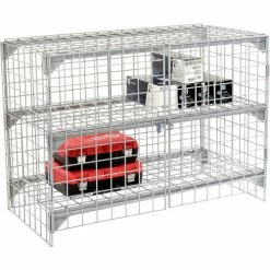 Global Industrial™ Wire Mesh Security Cage Locker, 48"Wx24"Dx36"H, Gray, Unassembled