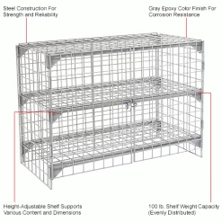 Global Industrial™ Wire Mesh Security Cage Locker, 48"Wx24"Dx36"H, Gray, Unassembled -Deals Lockers Store 184087IN 1wco