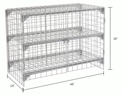 Global Industrial™ Wire Mesh Security Cage Locker, 48"Wx24"Dx36"H, Gray, Unassembled -Deals Lockers Store 184087IN dim