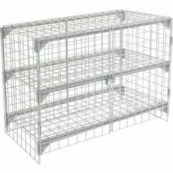Global Industrial™ Wire Mesh Security Cage Locker, 48"Wx24"Dx36"H, Gray, Unassembled -Deals Lockers Store 184087 04