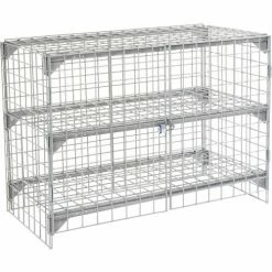 Global Industrial™ Wire Mesh Security Cage Locker, 48"Wx24"Dx36"H, Gray, Unassembled -Deals Lockers Store 184087 05