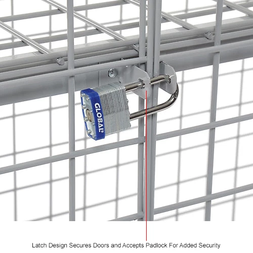 Global Industrial Wire Mesh Security Cage Locker, 48"Wx24"Dx48"H, Gray, Unassembled 28 Global Industrial Wire Mesh Security Cage Locker, 48"Wx24"Dx48"H, Gray, Unassembled - Image 26