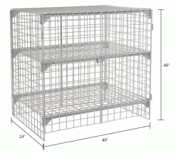 Global Industrial Wire Mesh Security Cage Locker, 48"Wx24"Dx48"H, Gray, Unassembled 60 Global Industrial Wire Mesh Security Cage Locker, 48"Wx24"Dx48"H, Gray, Unassembled -Deals Lockers Store 184088IN dim