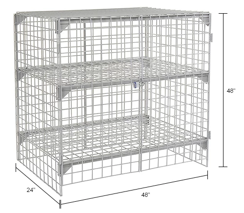 Global Industrial Wire Mesh Security Cage Locker, 48"Wx24"Dx48"H, Gray, Unassembled 31 Global Industrial Wire Mesh Security Cage Locker, 48"Wx24"Dx48"H, Gray, Unassembled - Image 29