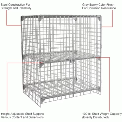 Global Industrial™ Wire Mesh Security Cage Locker, 48"Wx24"Dx60"H, Gray, Unassembled -Deals Lockers Store 184089IN 1wco