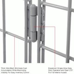 Global Industrial™ Wire Mesh Security Cage Locker, 48"Wx24"Dx60"H, Gray, Unassembled -Deals Lockers Store 184089IN 3wco