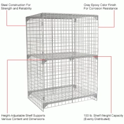 Global Industrial Wire Mesh Security Cage Locker, 48"Wx24"Dx72"H, Gray, Unassembled 56 Global Industrial Wire Mesh Security Cage Locker, 48"Wx24"Dx72"H, Gray, Unassembled -Deals Lockers Store 184090IN 1wco