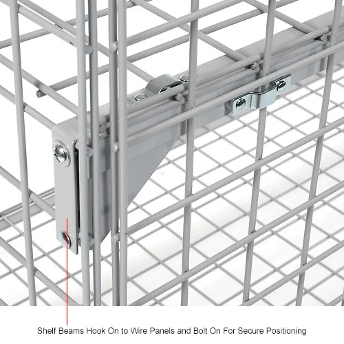 Global Industrial Wire Mesh Security Cage Locker, 48"Wx24"Dx72"H, Gray, Unassembled 30 Global Industrial Wire Mesh Security Cage Locker, 48"Wx24"Dx72"H, Gray, Unassembled - Image 28