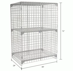 Global Industrial Wire Mesh Security Cage Locker, 48"Wx24"Dx72"H, Gray, Unassembled 60 Global Industrial Wire Mesh Security Cage Locker, 48"Wx24"Dx72"H, Gray, Unassembled -Deals Lockers Store 184090IN dim