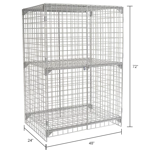 Global Industrial Wire Mesh Security Cage Locker, 48"Wx24"Dx72"H, Gray, Unassembled 31 Global Industrial Wire Mesh Security Cage Locker, 48"Wx24"Dx72"H, Gray, Unassembled - Image 29