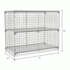 Global Industrial™ Wire Mesh Security Cage Locker, 72"Wx24"Dx60"H, Gray, Unassembled -Deals Lockers Store 184095IN dim