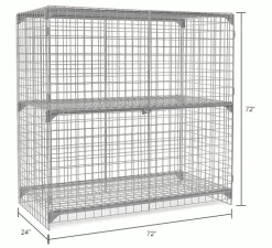 Global Industrial™ Wire Mesh Security Cage Locker, 72"Wx24"Dx72"H, Gray, Unassembled -Deals Lockers Store 184096IN dim