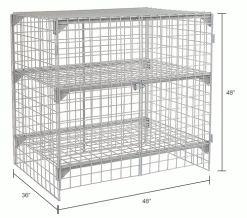 Global Industrial™ Wire Mesh Security Cage Locker, 48"Wx36"Dx48"H, Gray, Unassembled -Deals Lockers Store 184097IN dim
