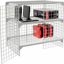 Global Industrial™ Wire Mesh Security Cage Locker, 48"Wx36"Dx48"H, Gray, Unassembled -Deals Lockers Store 184097 01 1