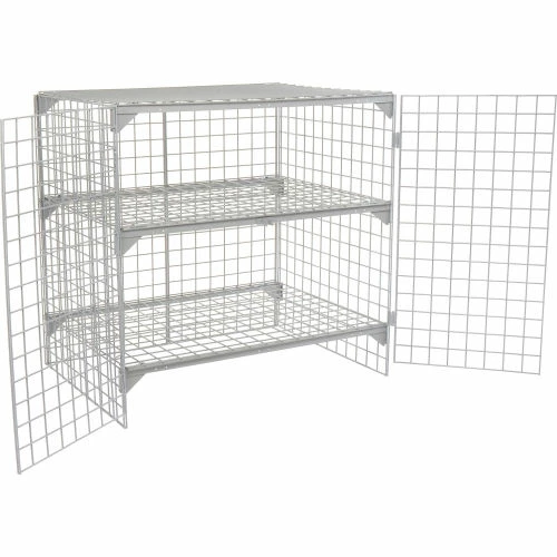 Global Industrial Wire Mesh Security Cage Locker, 48"Wx24"Dx48"H, Gray, Unassembled 6 Global Industrial Wire Mesh Security Cage Locker, 48"Wx24"Dx48"H, Gray, Unassembled - Image 4
