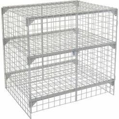 Global Industrial™ Wire Mesh Security Cage Locker, 48"Wx36"Dx48"H, Gray, Unassembled -Deals Lockers Store 184097 04 1