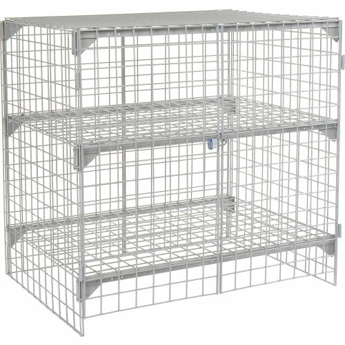 Global Industrial Wire Mesh Security Cage Locker, 48"Wx24"Dx48"H, Gray, Unassembled 8 Global Industrial Wire Mesh Security Cage Locker, 48"Wx24"Dx48"H, Gray, Unassembled - Image 6