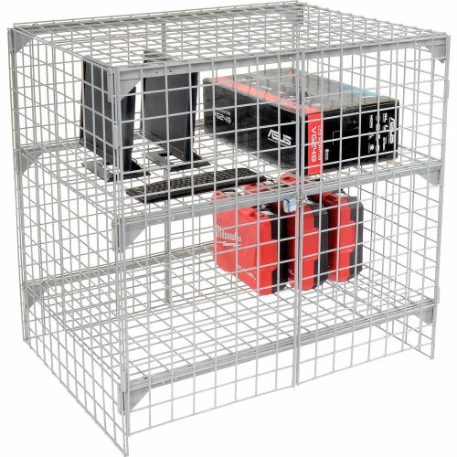 Global Industrial Wire Mesh Security Cage Locker, 48"Wx24"Dx48"H, Gray, Unassembled 14 Global Industrial Wire Mesh Security Cage Locker, 48"Wx24"Dx48"H, Gray, Unassembled - Image 12