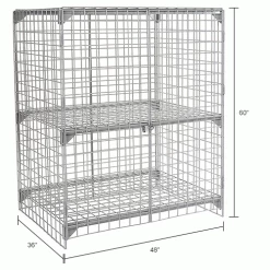 Global Industrial™ Wire Mesh Security Cage Locker, 48"Wx36"Dx60"H, Gray, Unassembled -Deals Lockers Store 184098IN dim