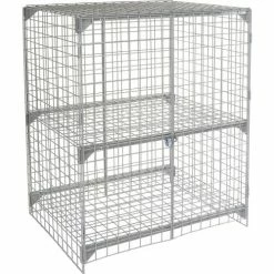 Global Industrial™ Wire Mesh Security Cage Locker, 48"Wx36"Dx60"H, Gray, Unassembled -Deals Lockers Store 184098 04 1