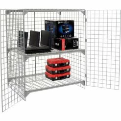 Global Industrial™ Wire Mesh Security Cage Locker, 48"Wx36"Dx60"H, Gray, Unassembled -Deals Lockers Store 184098 10 1