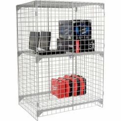 Global Industrial™ Wire Mesh Security Cage Locker, 48"Wx36"Dx72"H, Gray, Unassembled