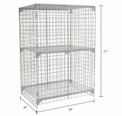 Global Industrial™ Wire Mesh Security Cage Locker, 48"Wx36"Dx72"H, Gray, Unassembled -Deals Lockers Store 184099IN dim