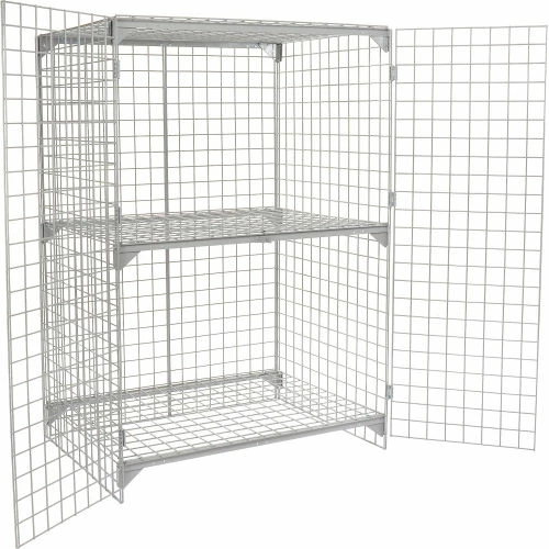 Global Industrial Wire Mesh Security Cage Locker, 48"Wx24"Dx72"H, Gray, Unassembled 6 Global Industrial Wire Mesh Security Cage Locker, 48"Wx24"Dx72"H, Gray, Unassembled - Image 4