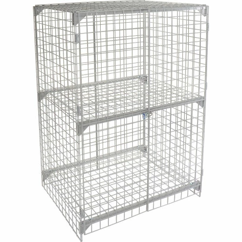 Global Industrial Wire Mesh Security Cage Locker, 48"Wx24"Dx72"H, Gray, Unassembled 7 Global Industrial Wire Mesh Security Cage Locker, 48"Wx24"Dx72"H, Gray, Unassembled - Image 5