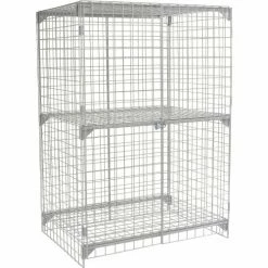 Global Industrial™ Wire Mesh Security Cage Locker, 48"Wx36"Dx72"H, Gray, Unassembled -Deals Lockers Store 184099 05 1