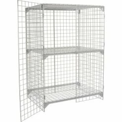 Global Industrial™ Wire Mesh Security Cage Locker, 48"Wx36"Dx72"H, Gray, Unassembled -Deals Lockers Store 184099 06 1
