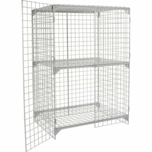 Global Industrial Wire Mesh Security Cage Locker, 48"Wx24"Dx72"H, Gray, Unassembled 9 Global Industrial Wire Mesh Security Cage Locker, 48"Wx24"Dx72"H, Gray, Unassembled - Image 7
